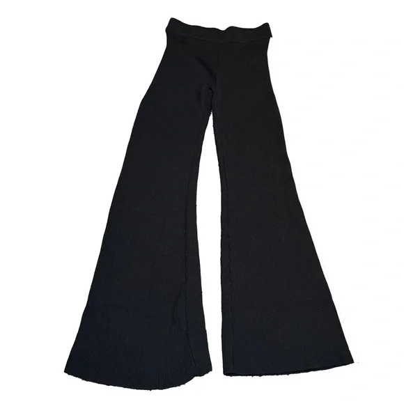 Revolve House Of Harlow Ribbed Flare Wide Leg Black Stripe Pants Small - Picture 3 of 6